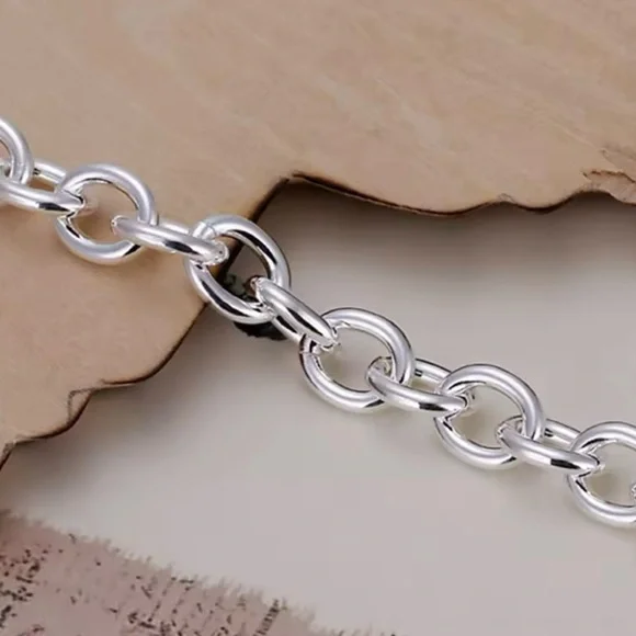 Silver Basic Chain Bracelet For Woman and Men 8” - Picture 3 of 4